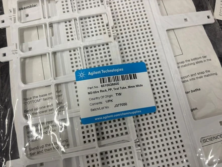 Agilent Sample Rack for 30 mm Tubes, 21 Positions, 6610026600 (New)