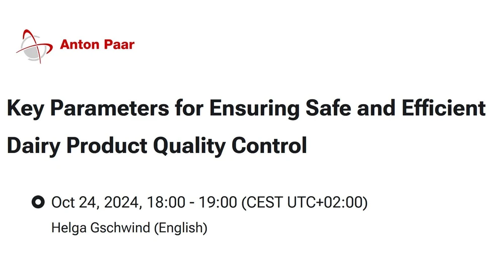 Anton Paar: Key Parameters for Ensuring Safe and Efficient Dairy Product Quality Control