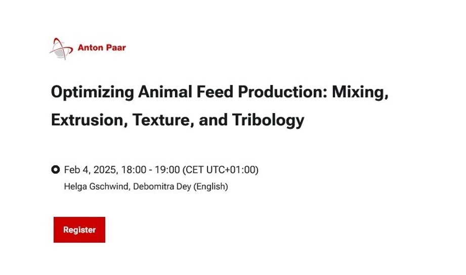 Anton Paar: Optimizing Animal Feed Production: Mixing, Extrusion, Texture, and Tribology