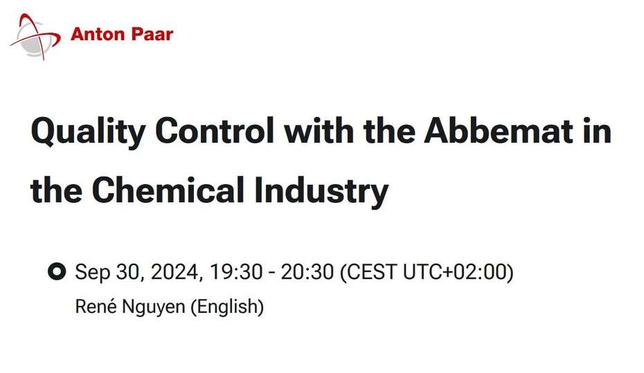 Anton Paar: Quality Control with the Abbemat in the Chemical Industry