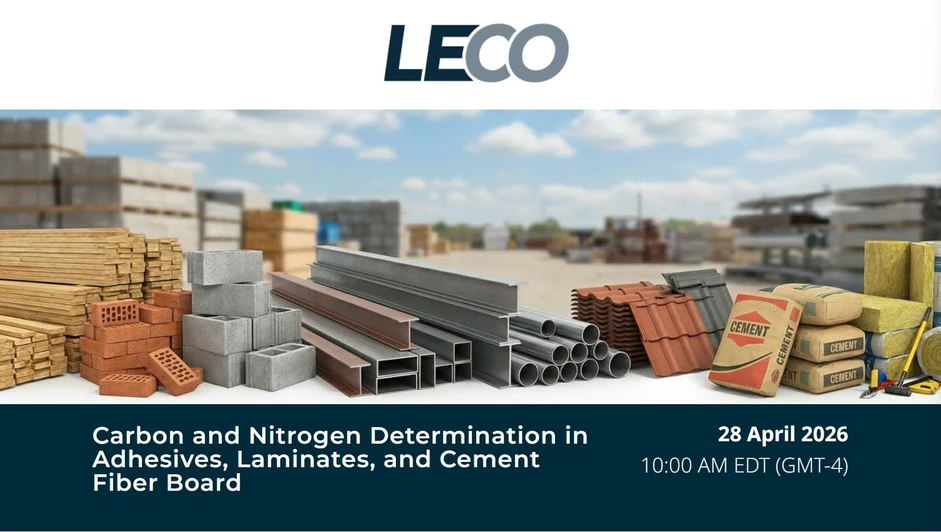 LECO: Carbon and Nitrogen Determination in Adhesives, Laminates, and Cement Fiber Board