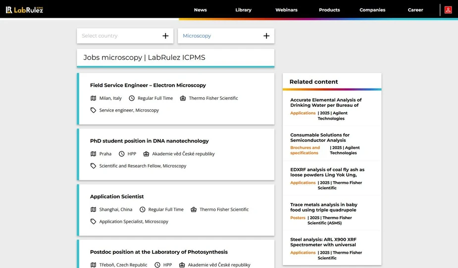 <p>LabRulez: Explore Global Microscopy Jobs in Research, Industry, and Service</p>