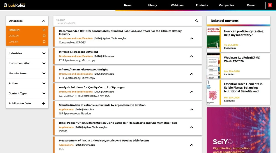 <p>LabRulez: News from LabRulezICPMS Library - Week 17, 2026</p>