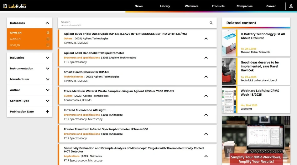 <p><strong>LabRulez:</strong> News from LabRulezICPMS Library - Week 18, 2025</p>