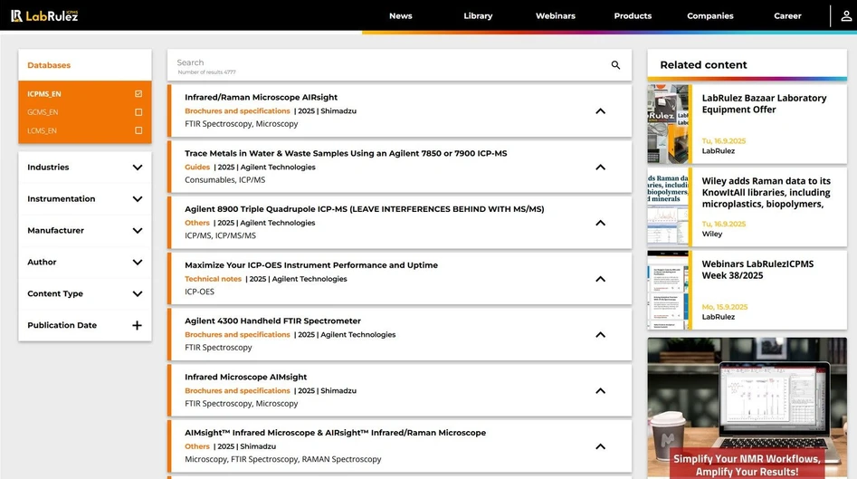 <p><strong>LabRulez:</strong> News from LabRulezICPMS Library - Week 38, 2025</p>