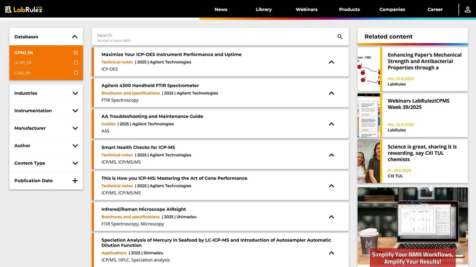 <p><strong>LabRulez:</strong> News from LabRulezICPMS Library - Week 39, 2025</p>