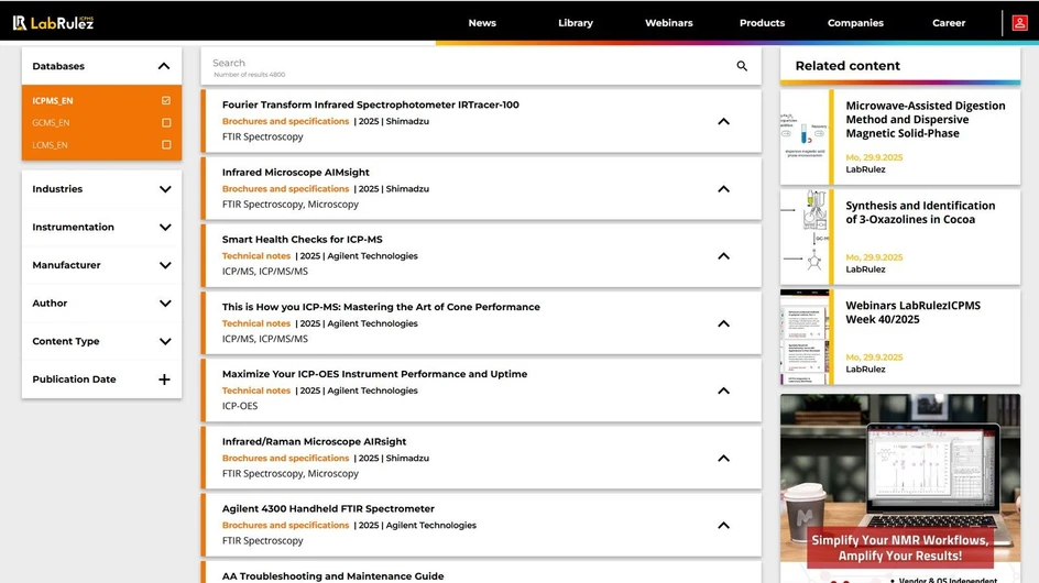 <p><strong>LabRulez:</strong> News from LabRulezICPMS Library - Week 40, 2025</p>