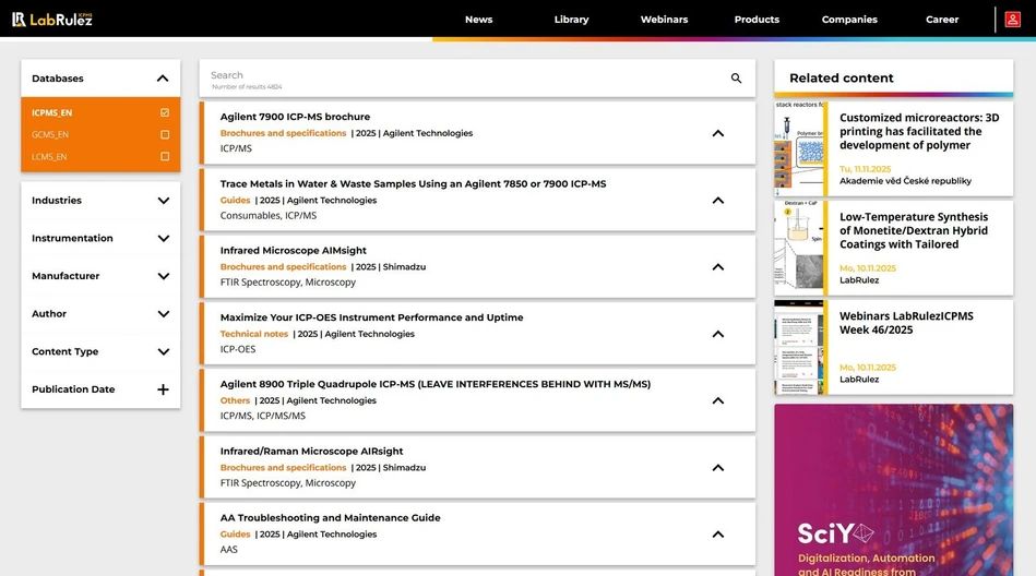 <p><strong>LabRulez:</strong> News from LabRulezICPMS Library - Week 46, 2025</p>