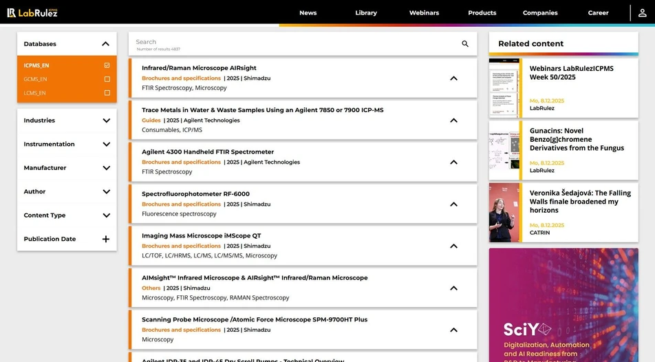 <p><strong>LabRulez:</strong> News from LabRulezICPMS Library - Week 50, 2025</p>