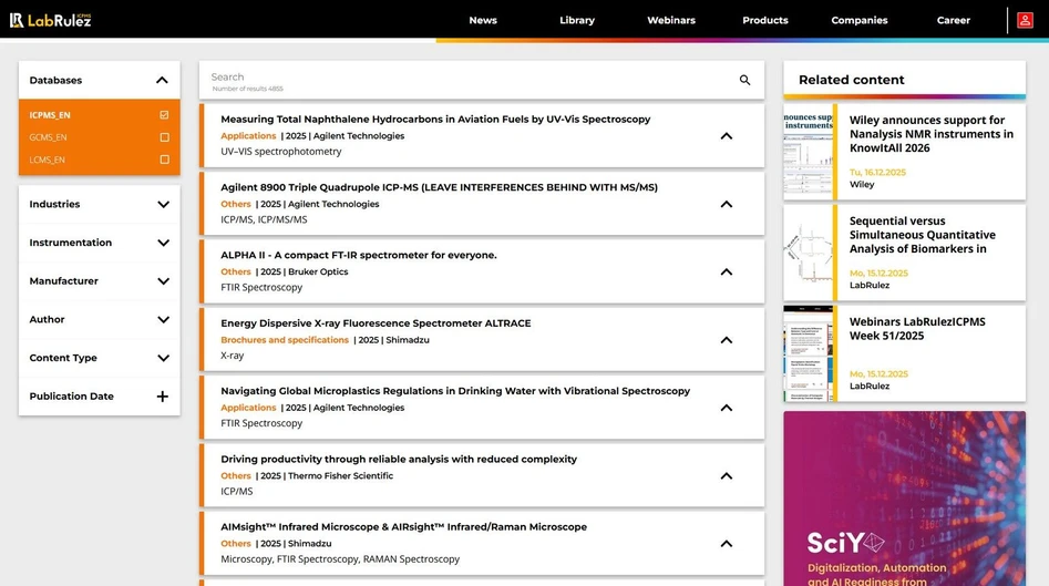 <p><strong>LabRulez:</strong> News from LabRulezICPMS Library - Week 51, 2025</p>