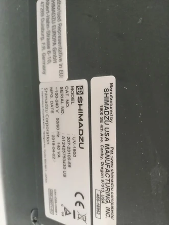 Shimadzu UV-1900i UV-VIS spektrophotometer (Refurbished)