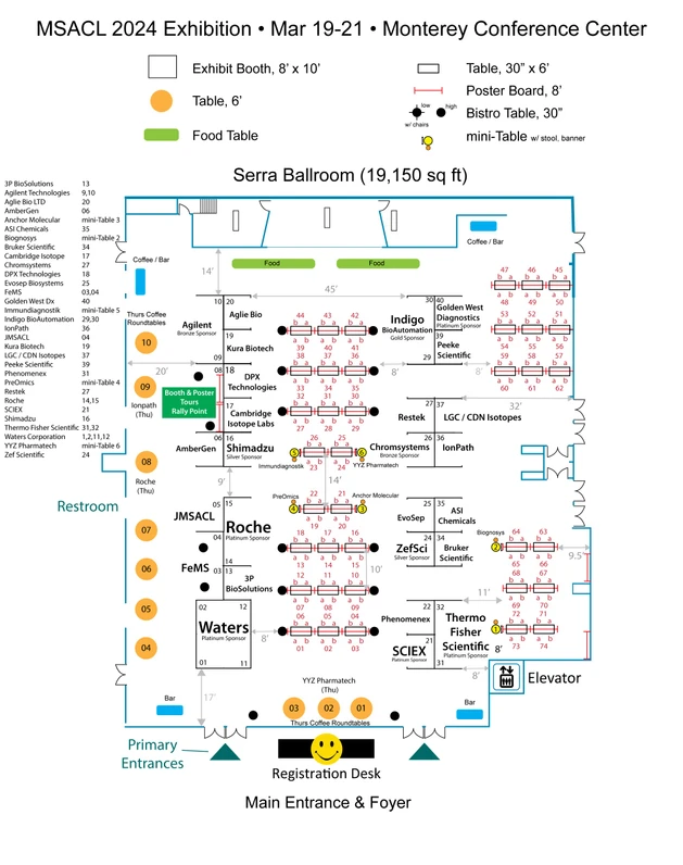 MSACL 2024: Exhibit Hall Schematic