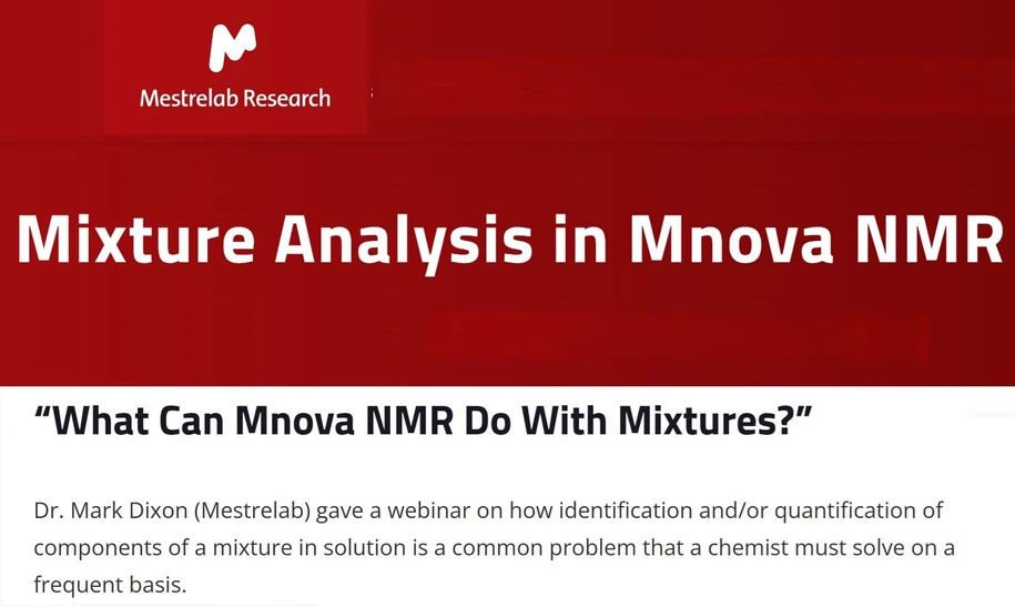 Mestrelab Research: What Can Mnova NMR Do With Mixtures?