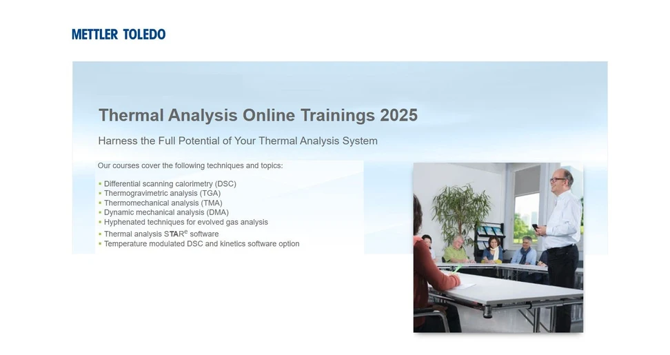 Thermal Analysis Online Trainings 2025 - Kinetics and TMDSC