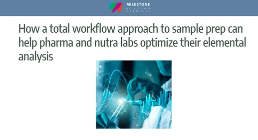 How a total workflow approach to sample prep can help pharma and nutra labs optimize their elemental analysis