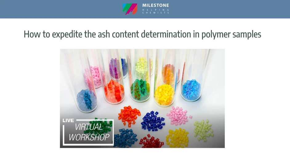 Milestone: How to expedite the ash content determination in polymer samples