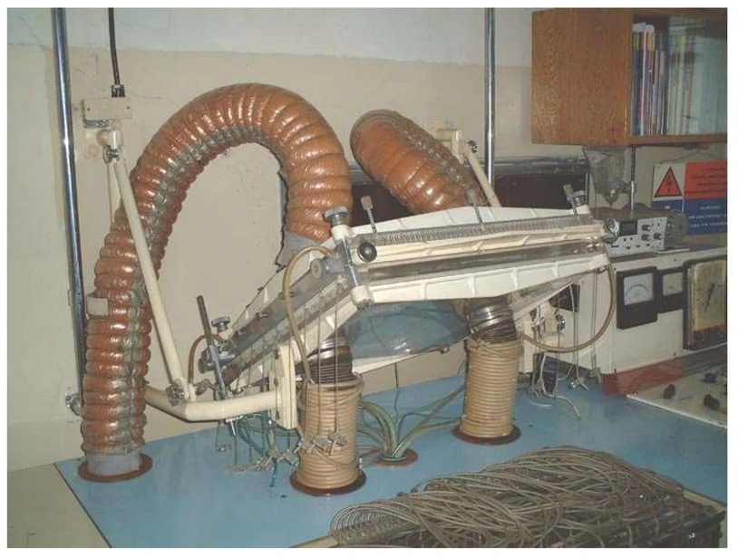 Separations 2026, 13(7), 188: Figure 3. Apparatus for continuous free-flow electrophoresis.